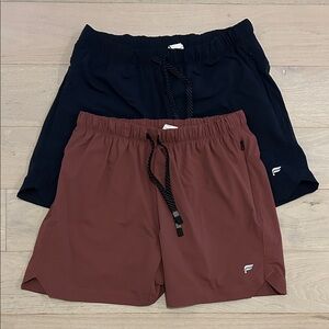Fabletics Men's Athletic Shorts in Rust and Navy